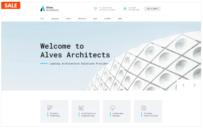 Alves Architects - Light Architecture Company HTML Landing Page Template