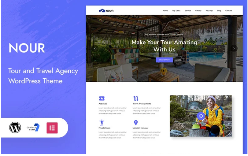 Nour - Tour and Travel Digital Agency WordPress Theme