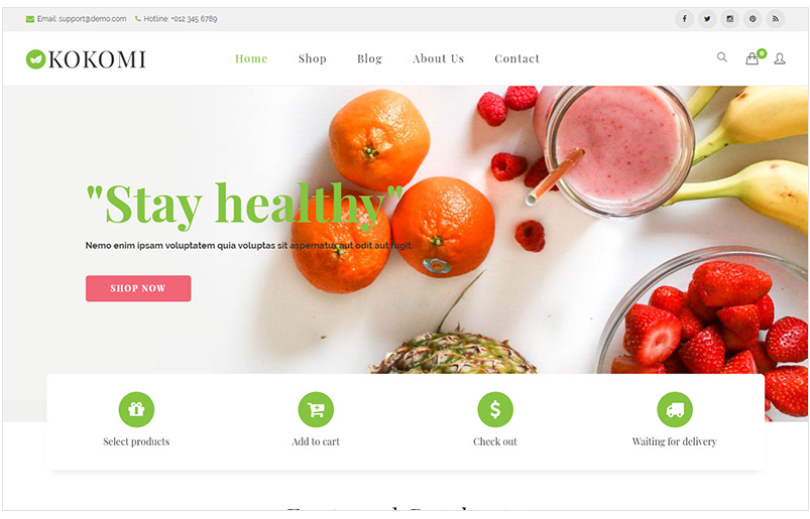 Kokomi - Organic & Food WordPress WooCommerce Theme