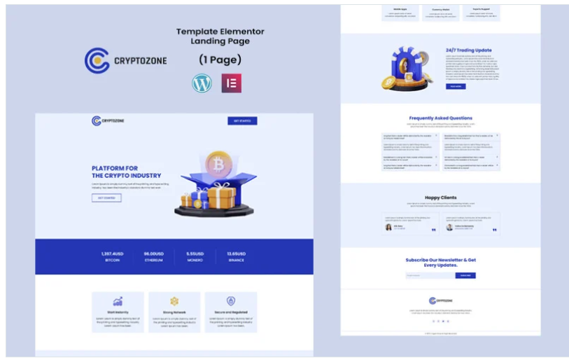 Cryptozone - Crypto Currency Elementor Template(m)