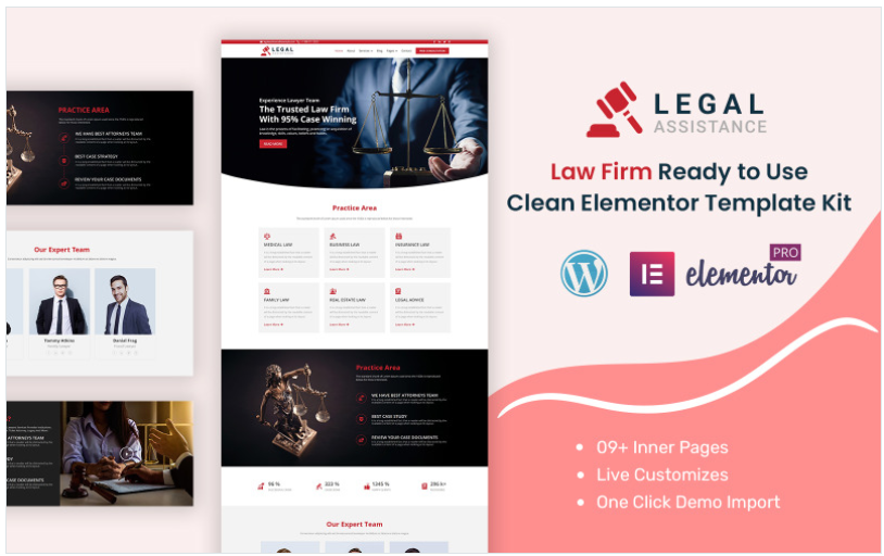 Legal Assistance - Law Firm Ready to Use Clean Elementor Kit(m)