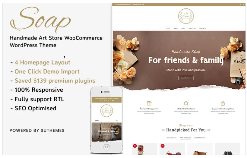 Soap - Handmade Art Store WooCommerce WordPress Theme