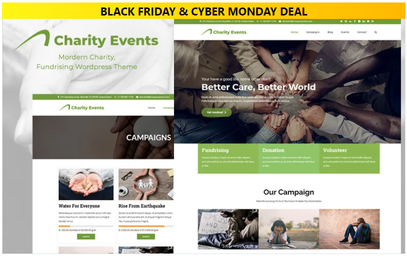 Charity Events - Modern Charity / Fundraising WordPress Theme