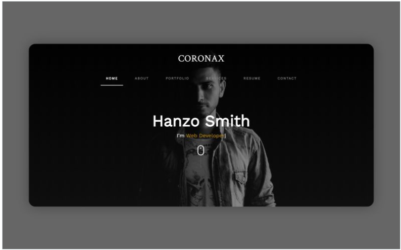 Coronax - Personal Portfolio Landing Page Template