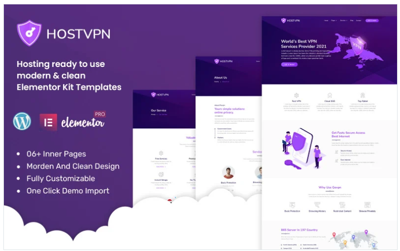 HOSTVPN - Hosting Company Ready to Use Elementor Kit(m)