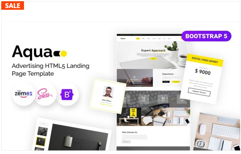 Aqua - Advertising HTML5 Landing Page Template