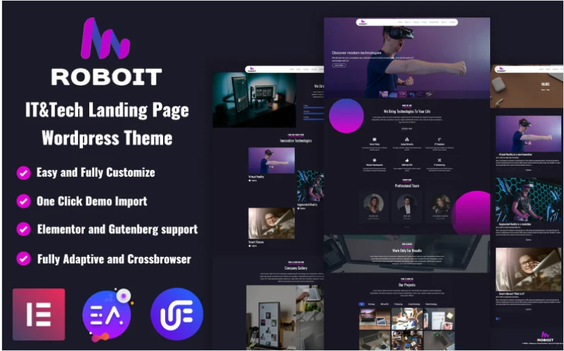 ROBOit - Multipurpose IT and Technologies Landing Page WordPress Theme