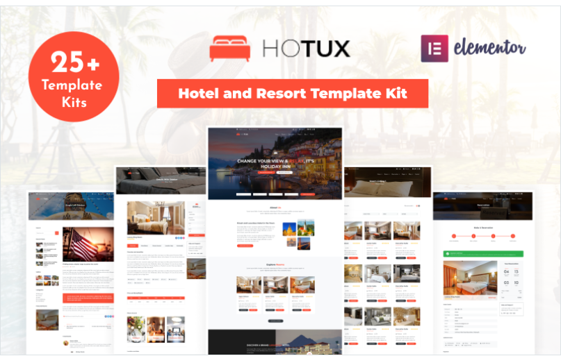Product Image - Hotux – Hotel and Resort Elementor Template Kit(m)