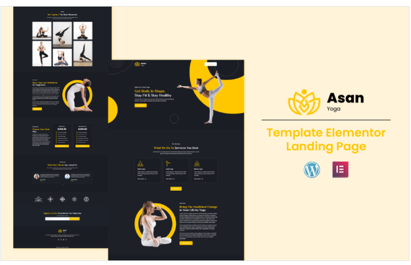 Asan Yoga - Health and Fitness Elementor Template(m)
