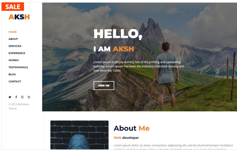 Aksh - Personal Portfolio Landing Page Template(m)