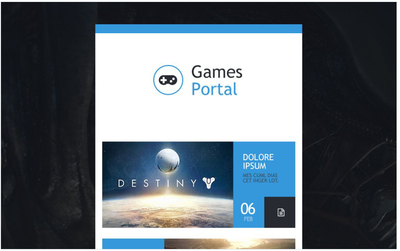 Download Game Portal Responsive Newsletter Template