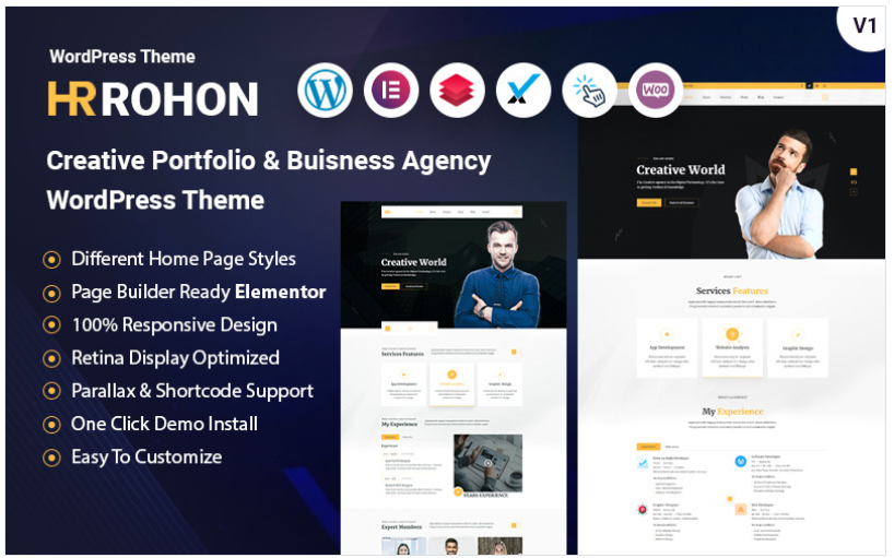 Rohon - Business Solution Creative Personal Portfolio WordPress Theme
