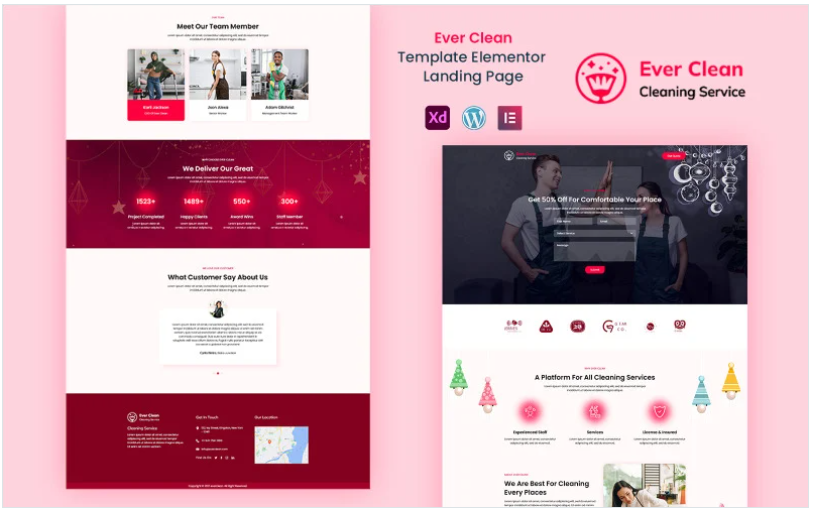 Ever Clean - Cleaning Services Ready to Use Elementor Landing Page Template(m)