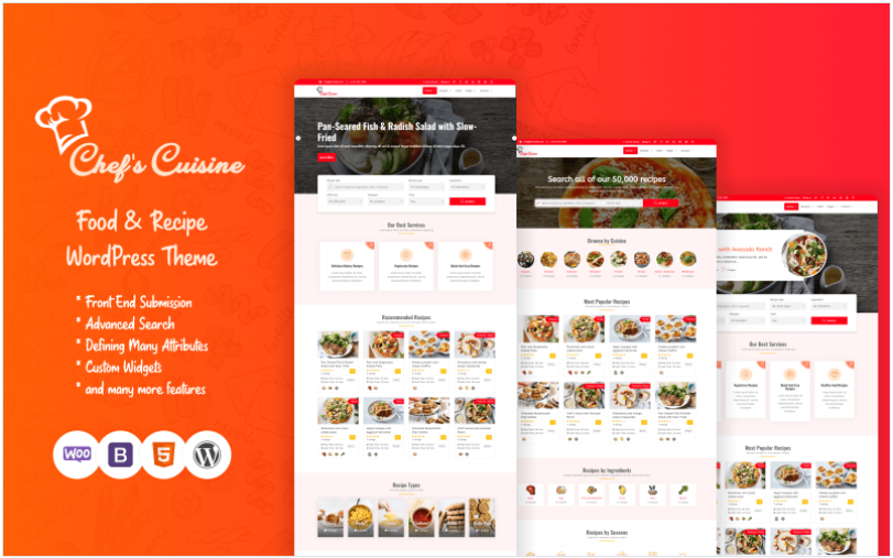 Chef's Cuisine - Responsive Recipe WordPress Theme