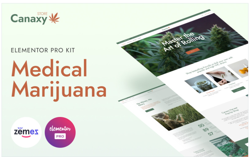 Canaxy - Elementor Pro Medical Marijuana Templates Kit(m)