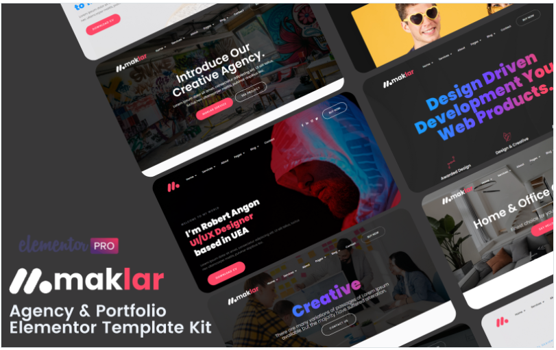 Maklar - Agency & Portfolio Elementor Pro Template Kits(m)