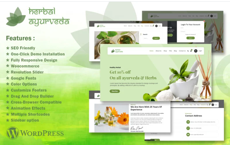 Product Image - Herbal – Pure Ayurveda WordPress Theme