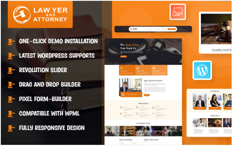 Lawyer and Attorney WordPress Theme