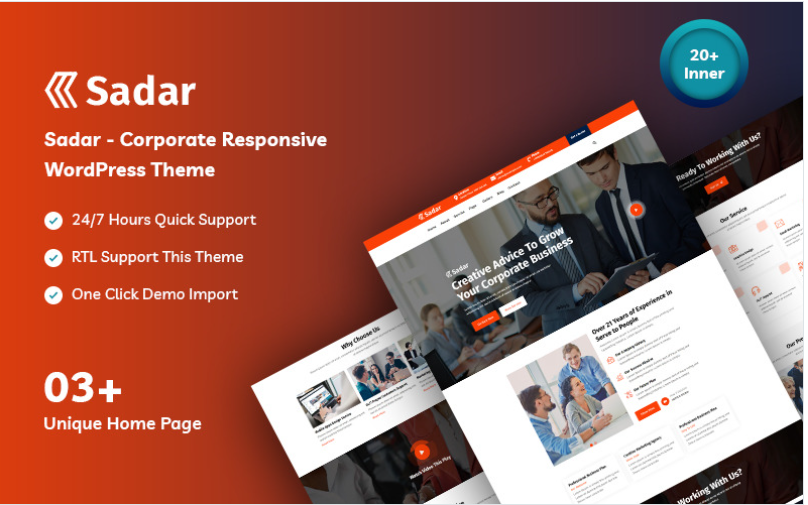 Sadar Corporate & Business WordPress Theme