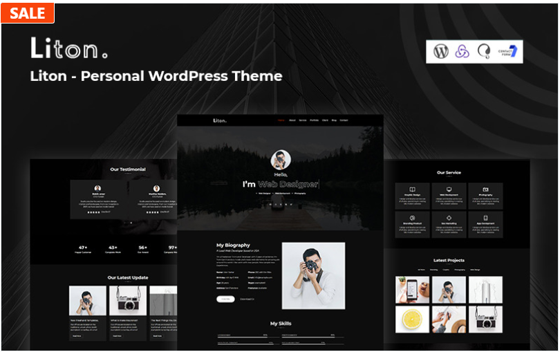 Liton - Personal & CV Responsive WordPress Theme