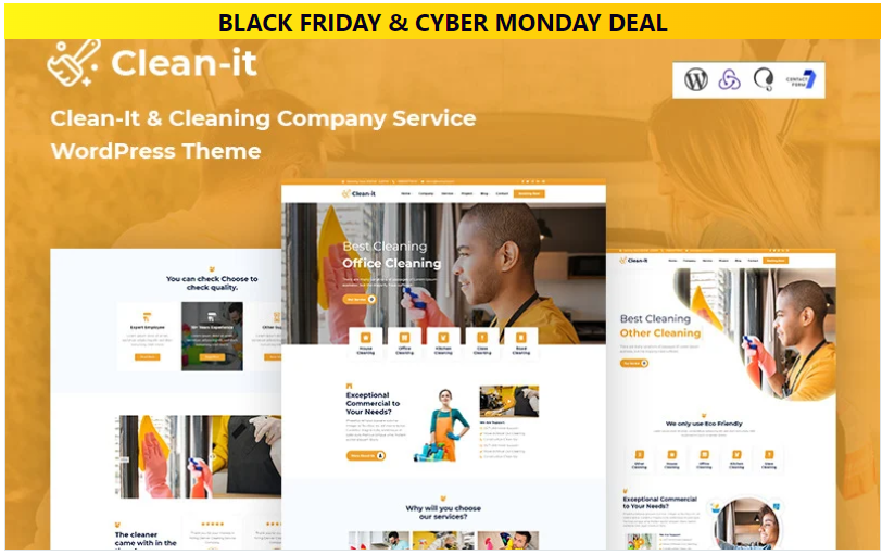 Cleanit Cleaning Company Service Responsive WordPress Theme