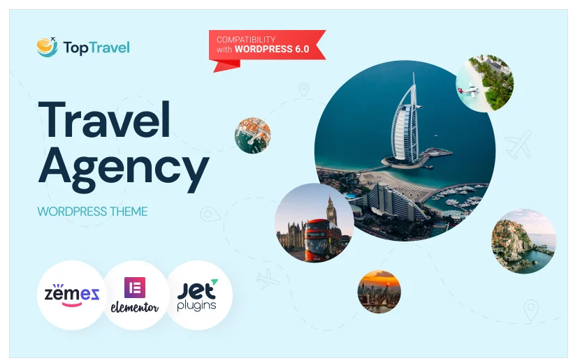 TopTravel - WordPress Theme Travel Agency Booking Template