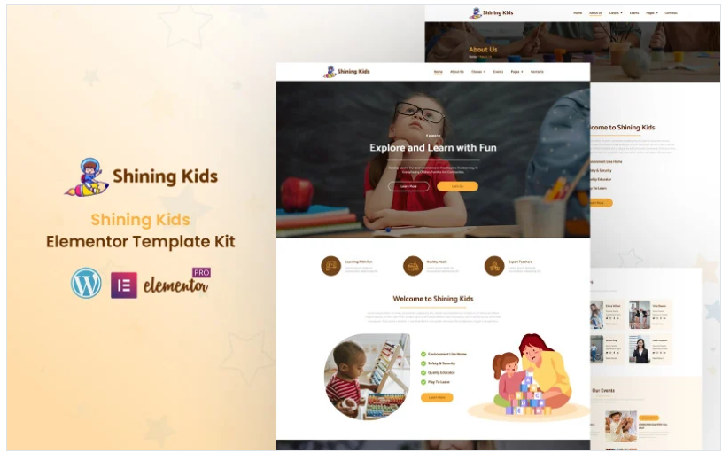 Shining Kids - School-Collage and Education Elementor Template Kit(m)