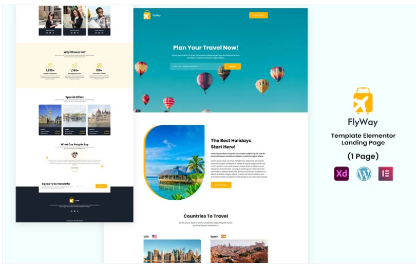 Flyway Travels- Tour and Travels Elementor Template(m)