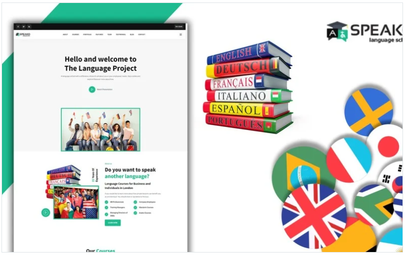 Powar-Speako Language Translation School Responsive WordPress Theme