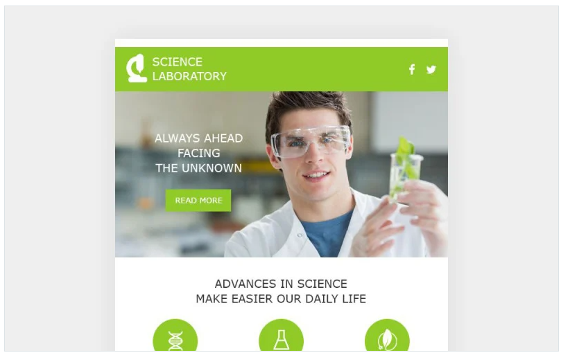 Science Lab Responsive Newsletter Template