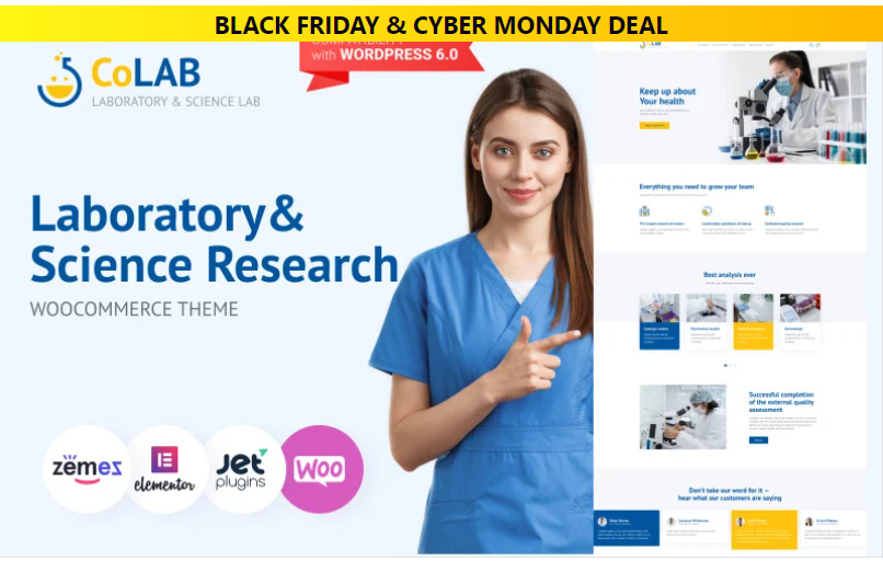 CoLab - Laboratory & Science Research WordPress Theme