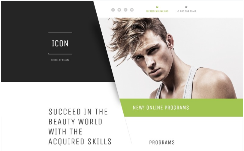 Beauty School Responsive Landing Page Template