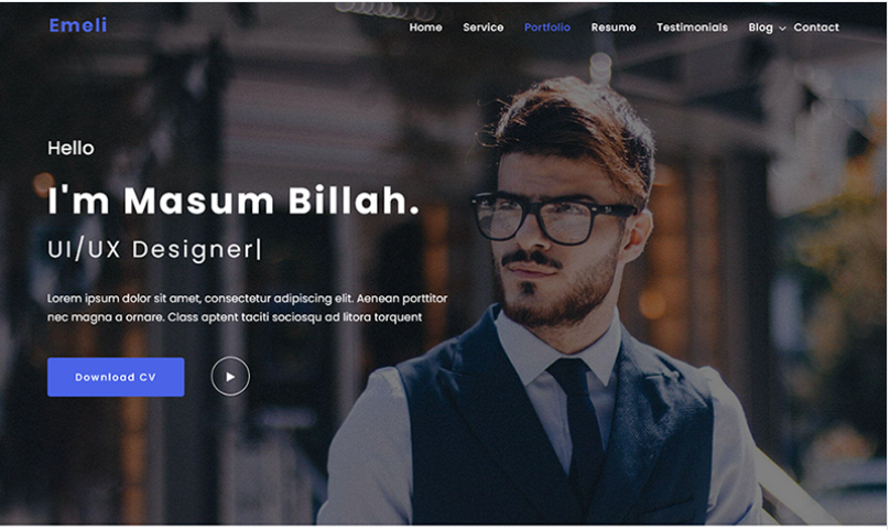 Emeli - Personal Resume and Portfolio WordPress Theme