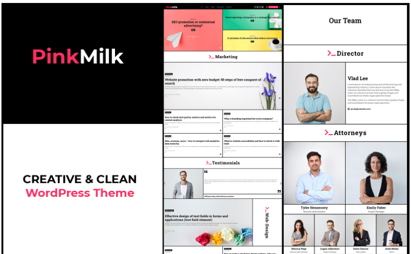 PinkMilk WordPress Theme – Creative And Clean Theme For Corporate Websites