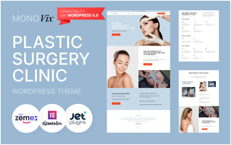 MonoVix - Plastic Surgery Clinic WordPress Theme