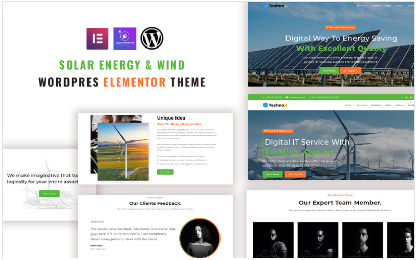 Solarwind - Solar Energy and Wind WordPress Elementor Theme