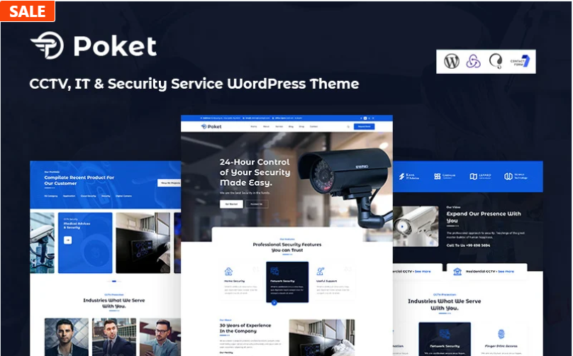 Poket - CCTV, IT And Security Service Responsive WordPress Theme