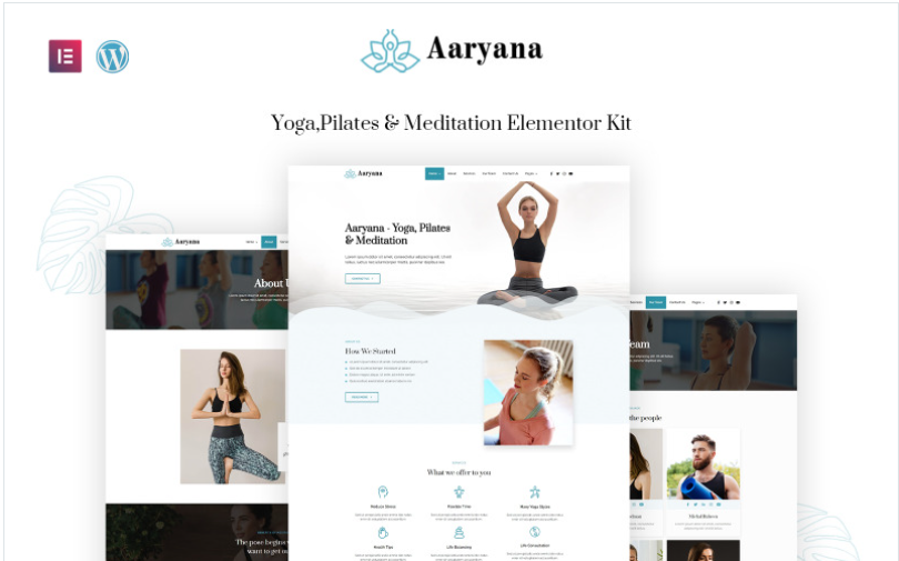 Aaryana Yoga - Helth & Fitness Ready to Use Elementor Kit(m)