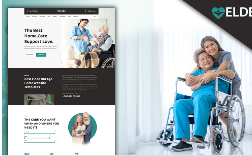 Powar-Eldee Elderly House Care Landing Page WordPress Theme