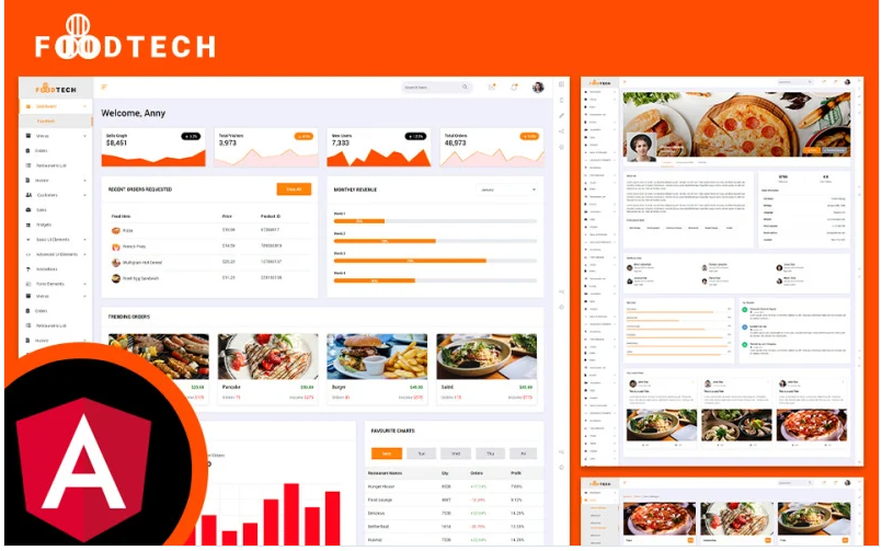 Foodtech Restaurant & Food Delivery Angular JS Admin Dashboard
