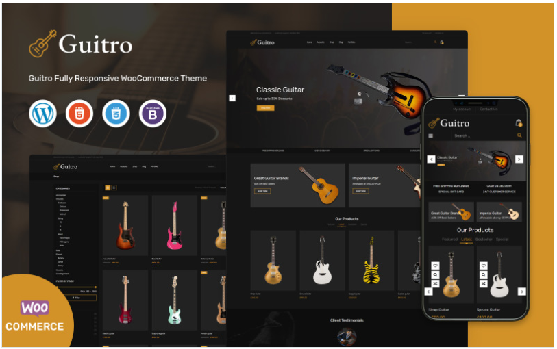 Guitro - Music WooCommerce Template