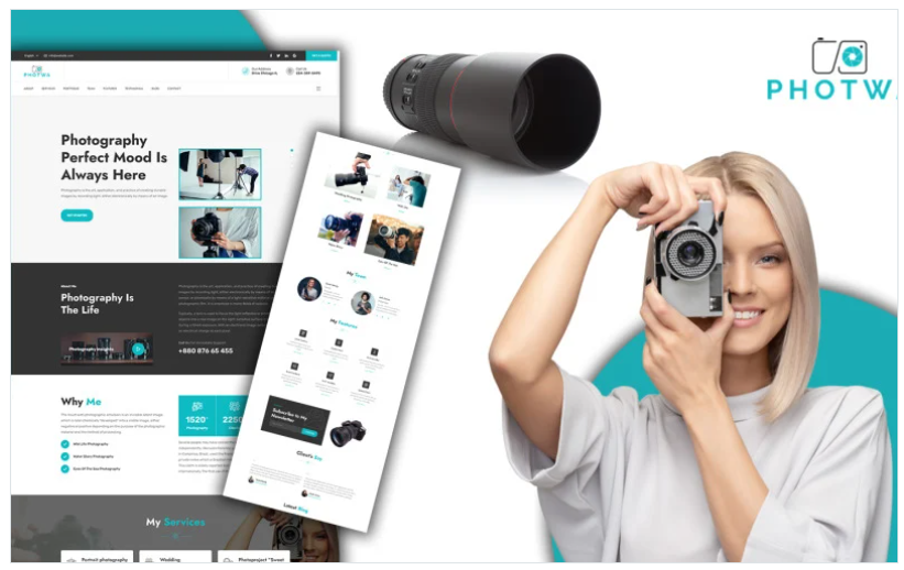 Powar-Photwa Creative Photography Portfolio One Page WordPress Theme