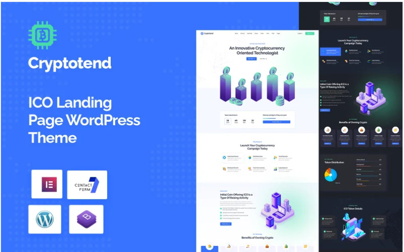 Product Image - Cryptotend – ICO Landing Page WordPress Theme 1.0.0