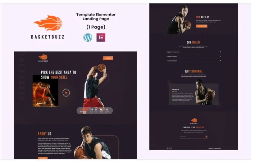 Product Image - BasketBuzz – Basketball Game Elementor Template(m)