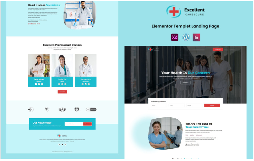 Excellent Care & Cure - Health and Fitness Services Elementor Template(m)