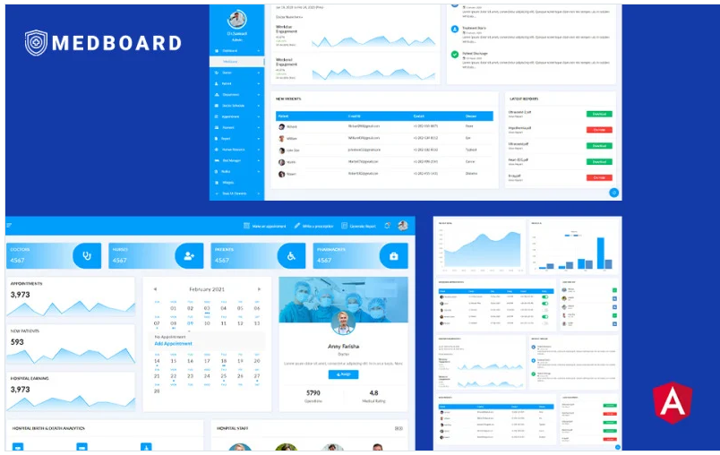 Medboard Angular Medical Admin Dashboard Template