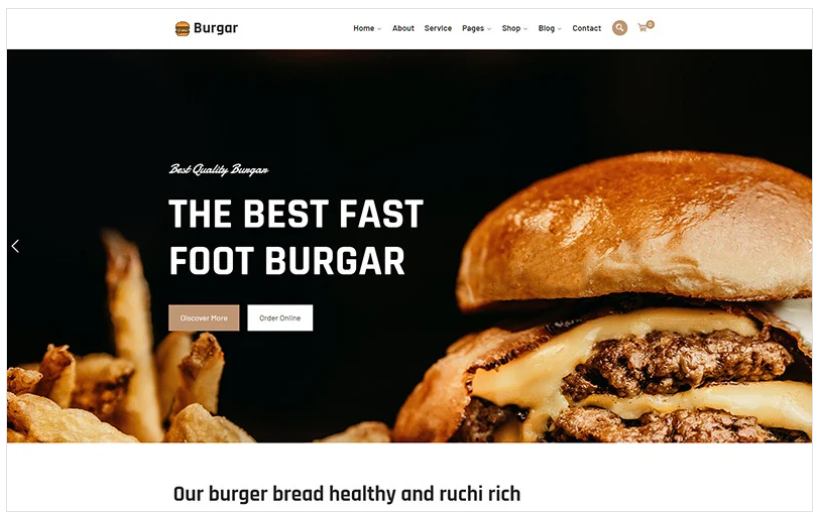 Burgar - Fast Food Burger WordPress Theme