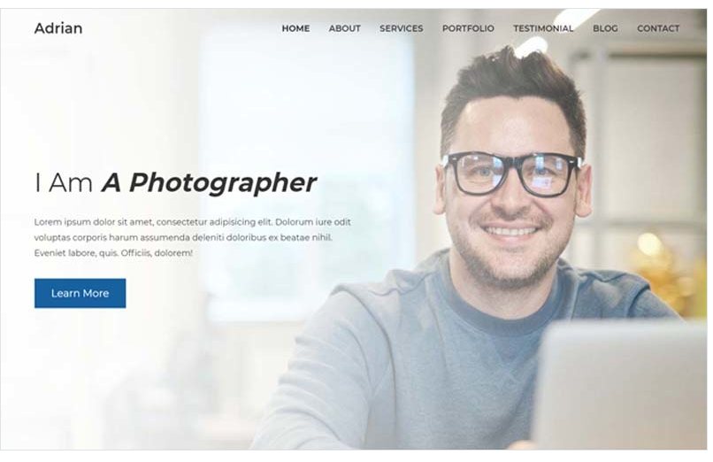 Adrian - Personal Portfolio Landing Page Template