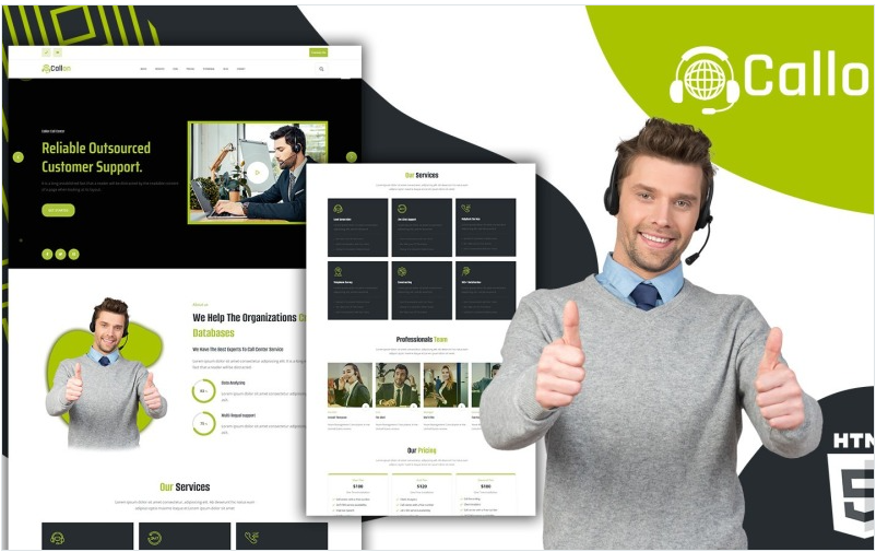 Callon Outsourcing Call Center Landing Page Template