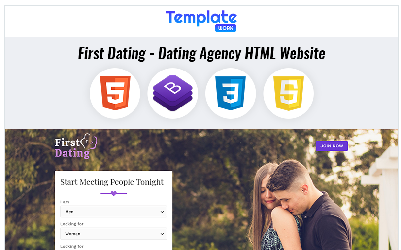 First Dating - Dating Agency Landing Page Template